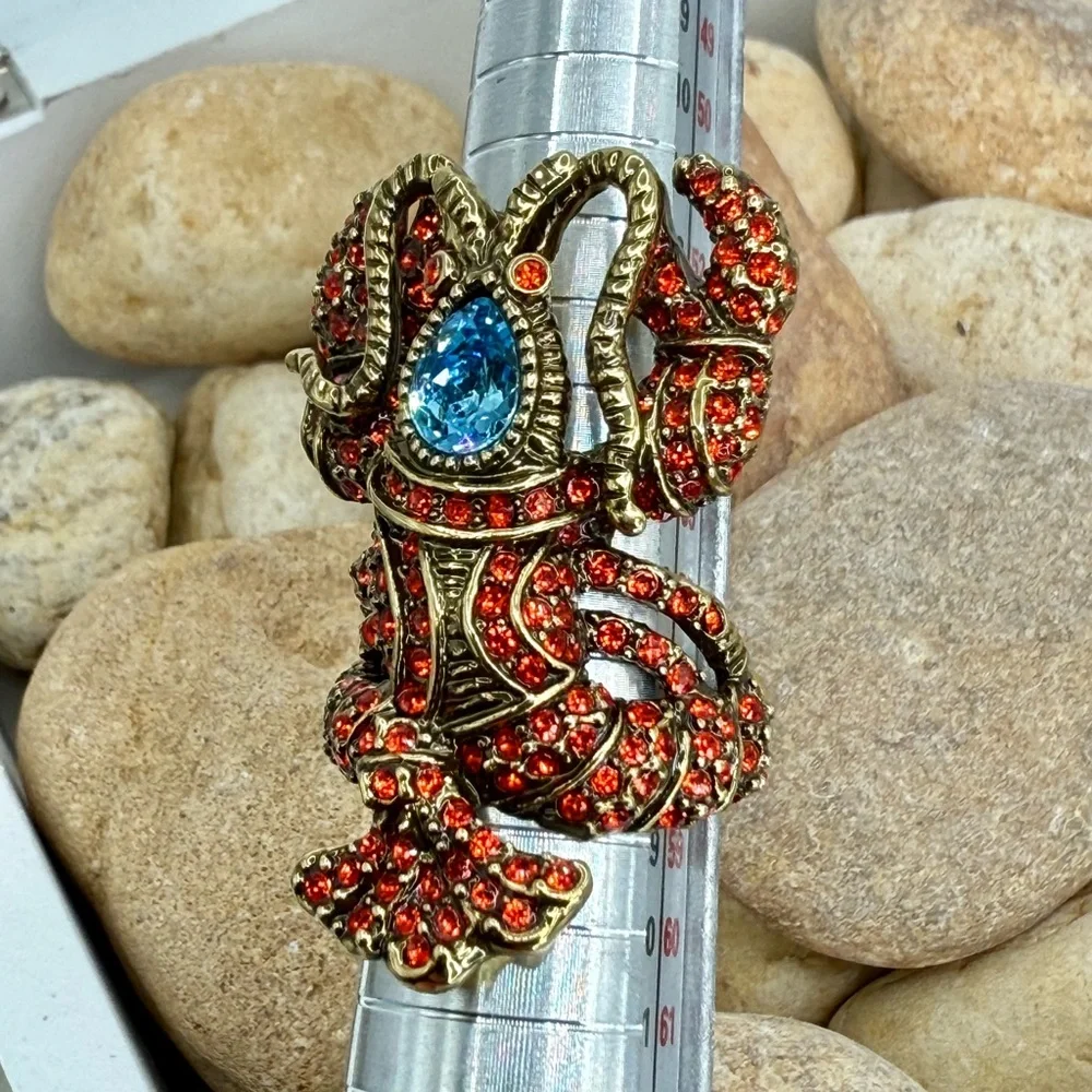 Authentic Heidi Daus “Lobster Tales” Crystal Lobster Ring – Size 8 Swarovski EUC - Picture 17 of 17